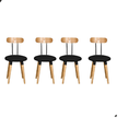 Ver imagem 2 de Jogo 4 Cadeiras Revest com Pés de Madeira e Encosto Ergonomico - Preto Maderevest