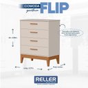 Ver imagem 4 de Cômoda Gaveteiro Infantil Flip Areia Acetinado - Reller