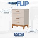Ver imagem 3 de Cômoda Gaveteiro Infantil Flip Areia Acetinado - Reller