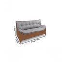 Ver imagem 2 de Sofá Veneza Conj. 2 e 3 Lugares Composê Linho/courissimo Fixo Base Madeira Império Grafite 199/