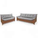 Ver imagem 1 de Sofá Veneza Conj. 2 e 3 Lugares Composê Linho/courissimo Fixo Base Madeira Império Grafite 199/