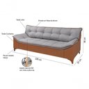 Ver imagem 5 de Sofá Veneza Conj. 2 e 3 Lugares Composê Linho/courissimo Fixo Base Madeira Império Grafite 199/