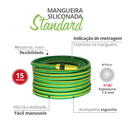 Ver imagem 2 de Jogo Mangueira Verde Trançada Siliconada Standard 7/16'' Esp. 1,6mm Rolo 15 Metros Durín