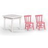Conjunto Mesinha Infantil Branca com 2 Cadeiras Kids Rosa - Straub Web - 1