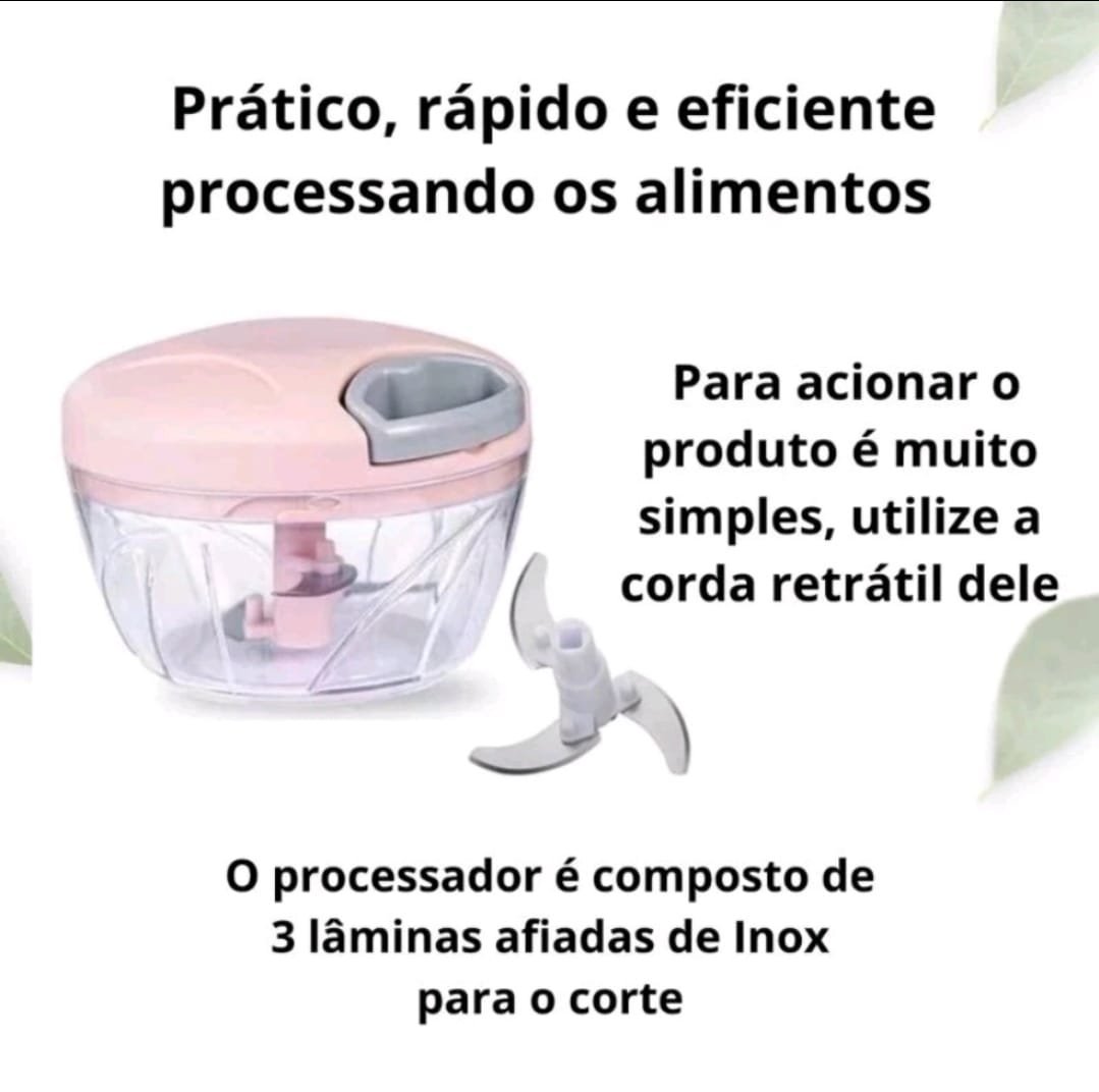 Processador de Alimentos Manual de 500 Ml Semiautomatico 3 Laminas Fatiar,triturar,moer,deversos Ali - 3