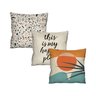 Kit C/ 3 Capas de Almofadas Estampadas Decorativas para Sofá 100% Algodão - 45x45cm - 1