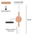 Ver imagem 2 de Arandela Luminária Long Plus 2 Difusores Moderno Cobre 013