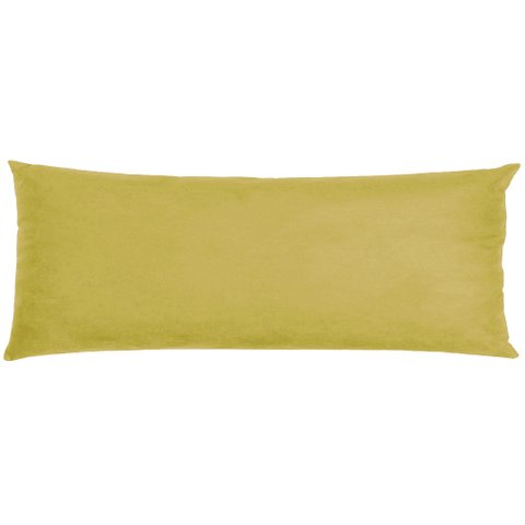 Travesseiro De Corpo Body Pillow Veludo 40x130cm Amarelo - Somente capa