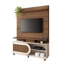 Ver imagem 2 de Home Theater Decorativo Globo C/rodízios para Tv até 55 Polegadas Castanho/off White G26 - Gran Belo