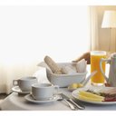 Ver imagem 3 de Conjunto 16 Xicaras Cha com Pires Porcelana Barhotel Germer