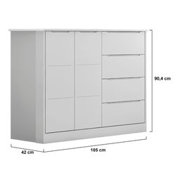 Guarda Roupa e Comoda Infantil Phoenix Baby Eloa 5 portas 8 Gavetas - 3 Guarda Roupa e Comoda Infantil Phoenix Baby Eloa 5 portas 8 Gavetas - 3