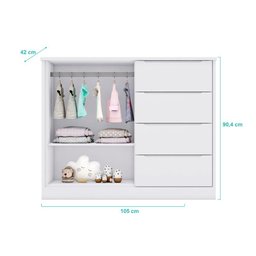 Guarda Roupa e Comoda Infantil Phoenix Baby Eloa 5 portas 8 Gavetas - 6 Guarda Roupa e Comoda Infantil Phoenix Baby Eloa 5 portas 8 Gavetas - 6