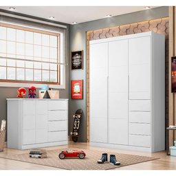 Guarda Roupa e Comoda Infantil Phoenix Baby Eloa 5 portas 8 Gavetas - 1 Guarda Roupa e Comoda Infantil Phoenix Baby Eloa 5 portas 8 Gavetas - 1