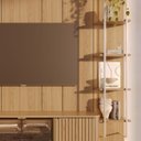 Ver imagem 7 de Estante para TV Home Theater 75" 100% MDF 254cm Vidro Reflecta Prateleiras LED Neon Float Carvalho