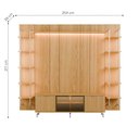 Ver imagem 2 de Estante para TV Home Theater 75" 100% MDF 254cm Vidro Reflecta Prateleiras LED Neon Float Carvalho
