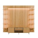 Ver mais imagens de Estante para TV Home Theater 75" 100% MDF 254cm Vidro Reflecta Prateleiras LED Neon Float Carvalho