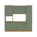 Ver imagem 2 de Cozinha Compacta com Kit Forno Celeste Kappesberg 100% Mdf Nogueira/verde 240cm