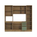 Ver imagem 3 de Cozinha Compacta com Kit Forno Celeste Kappesberg 100% Mdf Nogueira/verde 240cm