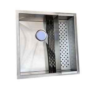 Cuba Quadrada C/ Escorredor Louça Lateral Inox Embutido P/ Cozinha Gourmet AJB STORE