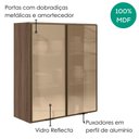 Ver imagem 4 de Armario Aereo 2 Portas Vidro MDF 80x90 cm Kali 1198462 Carvalho Toq Nicioli