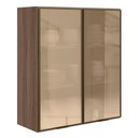 Ver imagem 1 de Armario Aereo 2 Portas Vidro MDF 80x90 cm Kali 1198462 Carvalho Toq Nicioli