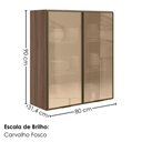 Ver imagem 3 de Armario Aereo 2 Portas Vidro MDF 80x90 cm Kali 1198462 Carvalho Toq Nicioli