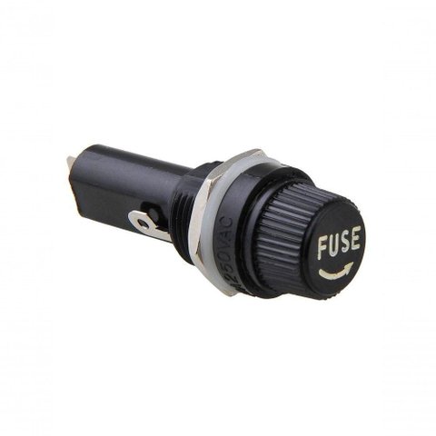 Porta Fusivel de Vidro 5x20mm Preto