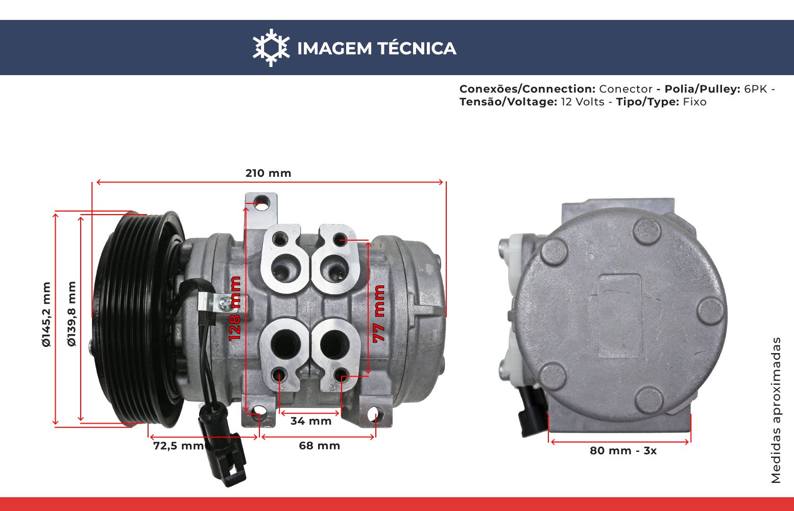 Compressor Mod Denso Ford Ka / Fiesta 1.0/1.6 2007 até 2013 - 7