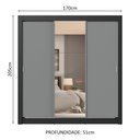 Ver imagem 4 de Guarda-roupa Casal 3 Portas de Correr com Espelho 4 Gavetas Preto/cinza Sublime Plus Madesa