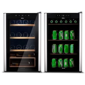 Kit Eos Beer & Wine: Cervejeira 76l Ece80 220v + Adega Climatizada 24 Garrafas Eac24im 220v