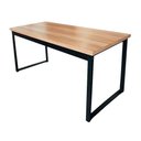 Ver imagem 2 de Mesa de Escritório Retangular Office Industrial sem Gavetas Mdf e Ferro Canela-preto 120cm