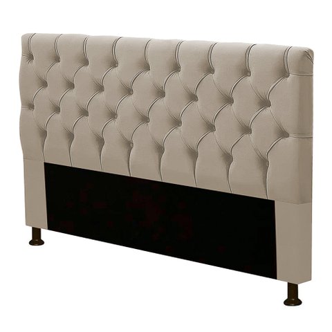 Cabeceira Cama Box Casal Queen Size Cristal 160cm Corano Bege Areia - Abmaza