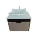 Ver imagem 3 de Gabinete Armário Banheiro 40cm Cuba Quadrada Branca