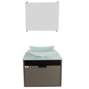 Ver imagem 2 de Gabinete Armário Banheiro 40cm Cuba Quadrada Branca