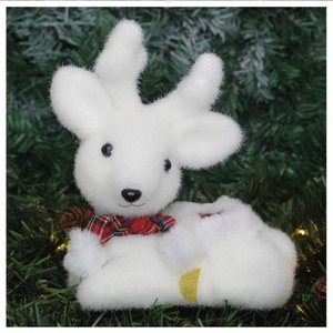 Kit 4 Bonecos de Natal Enfeite Natalino Rena Felpuda 20cm