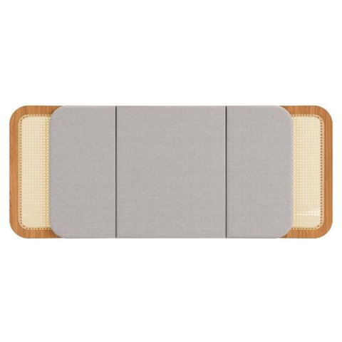 Cabeceira Daiana Estofada Cor Frejo com Linho Cinza 170 Cm - 71536