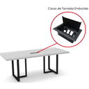 Ver imagem 2 de Mesa de Reunião com Caixa de Tomada 260 X 120 Cm Pé Tubular Pe25 em Mdp Cor Cinza Base Preta