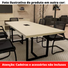 Mesa de Reunião com Caixa de Tomada 260 X 120 Cm Pé Tubular Pe25 em Mdp Cor Cinza Base Preta - 4