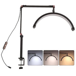Luminaria Estetica Spa Salao de Beleza Arco Meia Lua 3 Tons Suporte Celular Mesa Limpeza de Pele