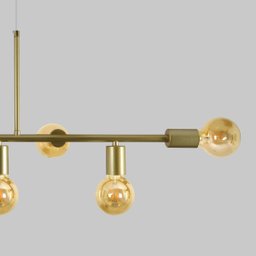 Lustre Luminaria Pendente Metal Dourado Zara 87cm - 9