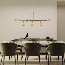 Lustre Luminaria Pendente Metal Dourado Zara 87cm - 8