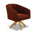 Ver imagem 6 de Kit 2 Poltronas Giratória Stella Bouclê Base de Madeira Ma30 - D'Rossi Cor Terra