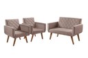 Ver imagem 1 de Conjunto Anabelle 2 Poltronas de 1 Lugar 1 Poltrona 2 Lugares Braço Unidecor Cappuccino