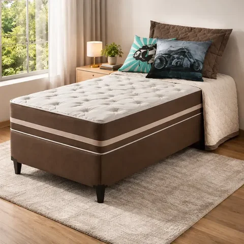 Cama Box com Colchão de Molas Ensacadas Classic Solteiro King 96cm