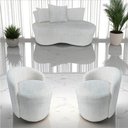 Ver imagem 1 de Kit Namoradeira + 2 Poltronas Yara Orgânica Linho Bege