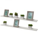Ver imagem 1 de Kit 2 Prateleiras 80 X 15cm Branca com Suporte Invisível