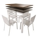 Ver imagem 2 de Base Para Mesa De Vidro Jantar 4 Lugares Branca Retangular