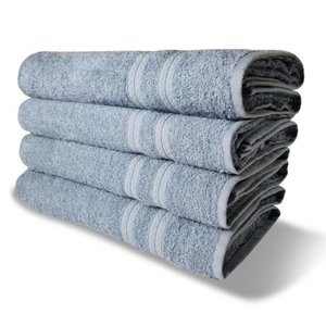 Kit com 4 Toalhas de Banho 430g/m² Grande Grossa 80x150cm Itália Soft - Azul