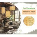 Ver imagem 5 de 3 Pendente Fibra Natural Palha Indiana Composição E27 Com05