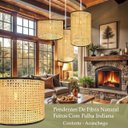 Ver imagem 2 de 3 Pendente Fibra Natural Palha Indiana Composição E27 Com05